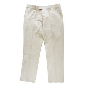 BANANA REPUBLIC Men's Beige Cotton Pinstriped Canvas STRAIGHT FIT Pants 34x30